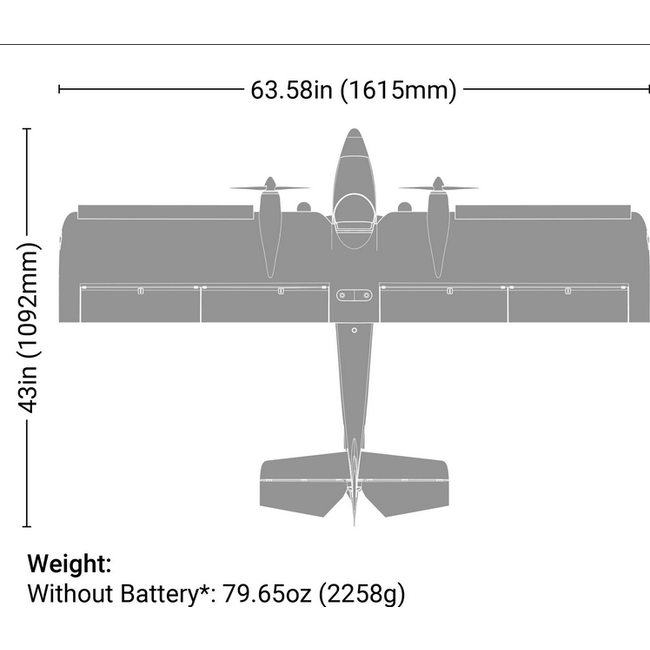 E-Flite Twin Timber 1.6m STOL RC Plane, BNF Basic