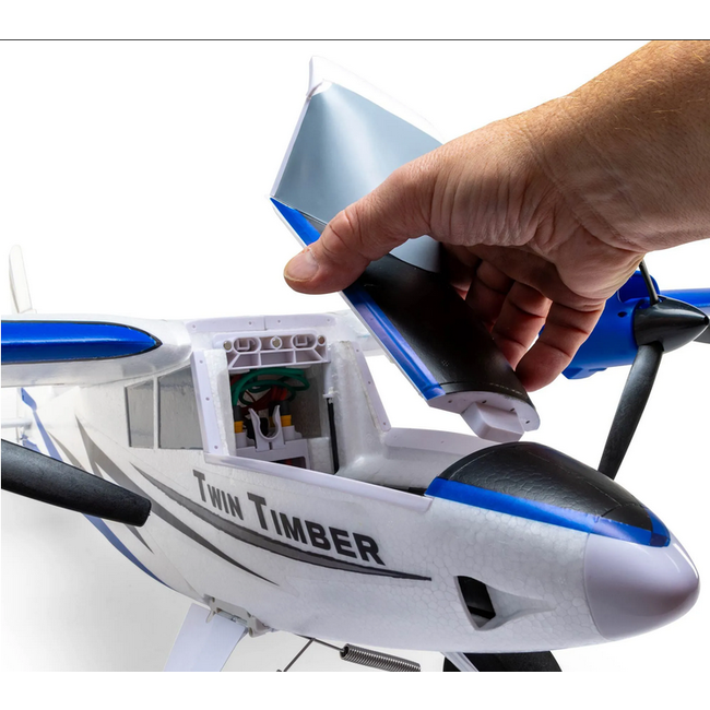 E-Flite Twin Timber 1.6m STOL RC Plane, BNF Basic