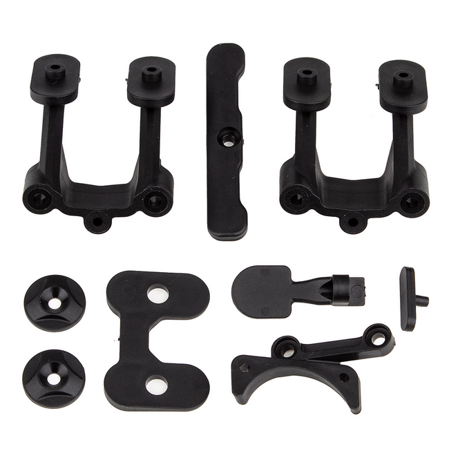 TEAM ASSOCIATED RC10B74.2 Rear Body Mount, Wing Mounts, Bumper, Fan Mount ALSO SUITS B74.1