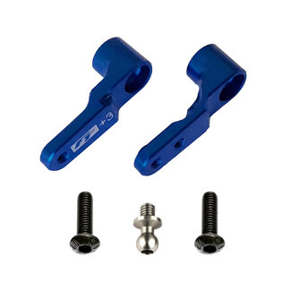 TEAM ASSOCIATED TEAM ASSOCIATED RC10B6 FT Steering Bellcranks, +3mm, blue aluminum
