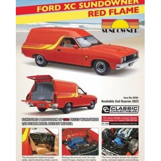 CLASSIC CARLECTABLES CLASSIC CARLECTABLES 1/18FORD XC PANEL VAN RED FLAME