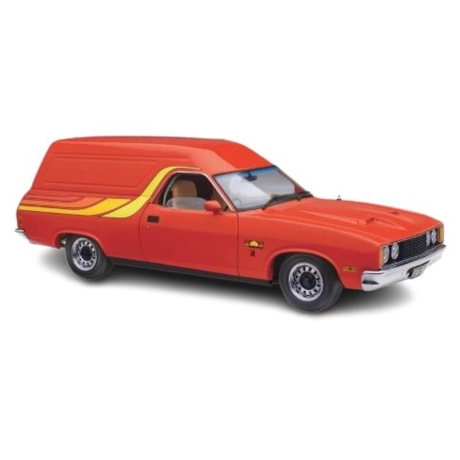 CLASSIC CARLECTABLES 1/18FORD XC PANEL VAN RED FLAME