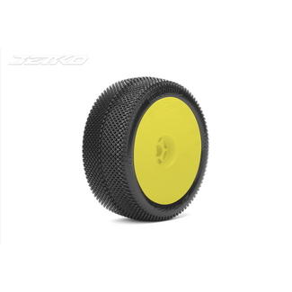 JETKO Jetko 1/8 RED DEVIL Buggy Tyres (Dish/Yellow Rim/Ultra Soft) (2pcs) [1007DYUSG] PRE MOUNTED