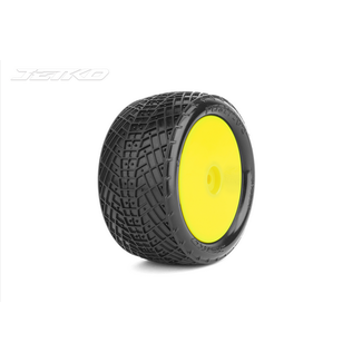 JETKO Jetko 1/10 Buggy 2&4WD Rear-POSITIVE/Dish/Yellow Rim/Ultra 1 Soft [2007DYUSG] PRE MOUNTED