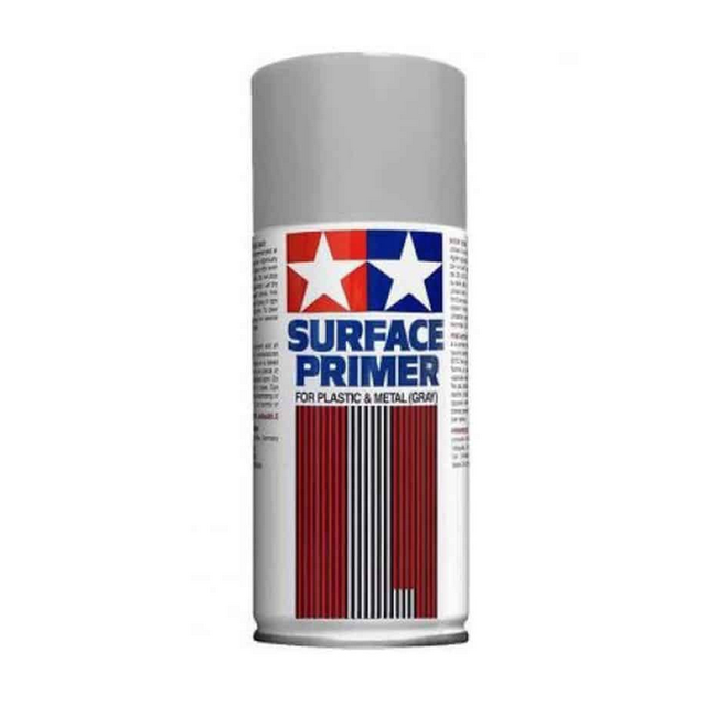 TAMIYA SPRAY PRIMER 180ML FOR PLASTIC & METAL (GRAY)