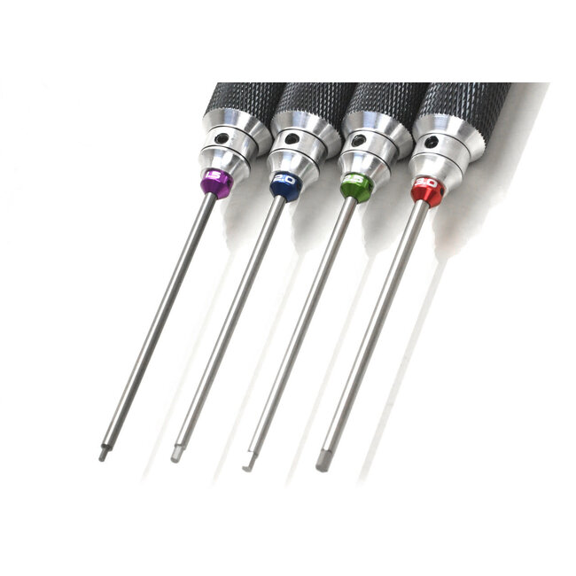 Exotek Racing COLLAR ID SET METRIC(4) for HUDY, PROTEK or similar size wrenches 1.5MM 2.0MM 2.5MM 3.0MM