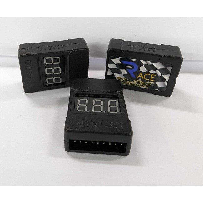 RACE 1-8S LIPO BATTERY VOLTAGE DISPLAY TESTER AND BUZZER