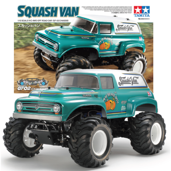 TAMIYA RC Squash Van 4WD - Off Road Race Car GF-02 Chassis  1/10 KIT NO ESC INCLUDED REQUIRES TX, RX, ESC, BATTERY CHARGER & PAINT