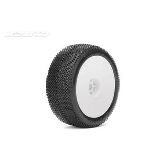 JETKO Jetko 1/8 RED DEVIL Buggy Tyres (Dish/WHITE Rim/Ultra Soft) (2pcs) [1007DWUSG] PRE MOUNTED