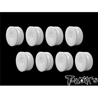 TWORKS TWORKS 2.2" 12mm Hex Front Wheel WHITE (B6.1/6.2/RB5/RB6/RB7/YZ2/XB2 ) 8pcs - TE-218-AW-8