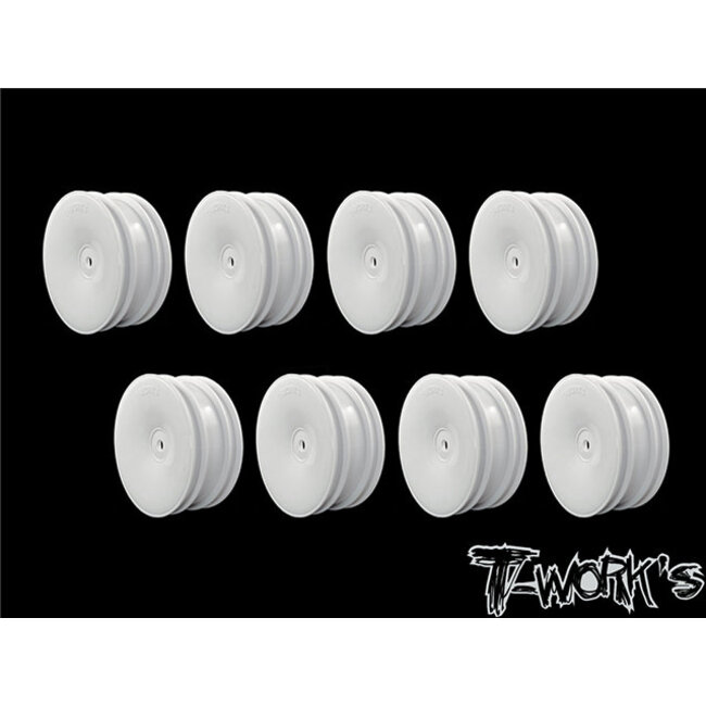 TWORKS 2.2" 12mm Hex Front Wheel WHITE (B6.1/6.2/RB5/RB6/RB7/YZ2/XB2 ) 8pcs - TE-218-AW-8