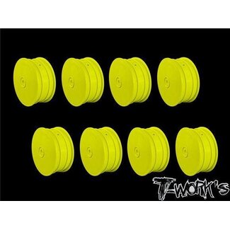 TWORKS TWORKS 2.2" 12mm Hex Front Wheel YELLOW (B6.1/6.2/RB5/RB6/RB7/YZ2/XB2 ) 8pcs - TE-218-AY-8
