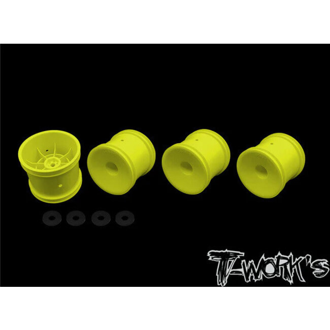 TWORKS 12mm Truck Wheel WHITE ( Team Associated T4.3, T5M and T6.1 & Tekno ET410 & Yokomo YZ-2T F&R ) 4pcs.