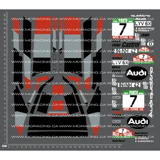 MCI REPRODUCTION DECALS MCI 1/10TH TAM 58036 - AUDI QUATT RALLY DECALS - (D#O5O3B9D)
