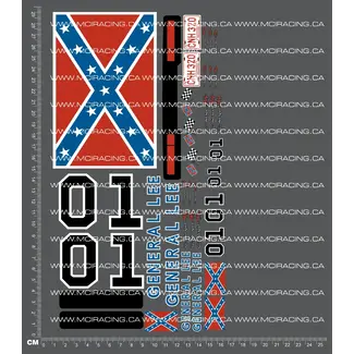 MCI REPRODUCTION DECALS MCI 1/10TH GENERAL LEE DUKES OF HAZZARD DECALS - LONG FLAG - (D#HJJPK5W)