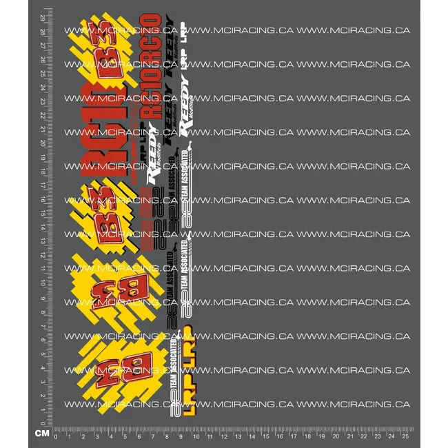 MCI 1/10TH ASSOCIAT - RC10 B3 DECALS - (D#B04CEML)