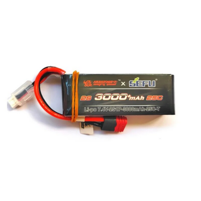 MJX 2S 7.4V 3000mAh 25C Battery comes with hardware to conert mjx battery strap