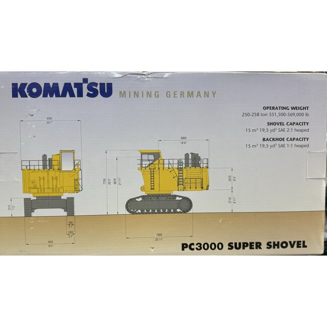 KOMATSU PC 3000 SUPER SHOVEL DIECAST MODEL 1:50 BACKHOE SHOVEL