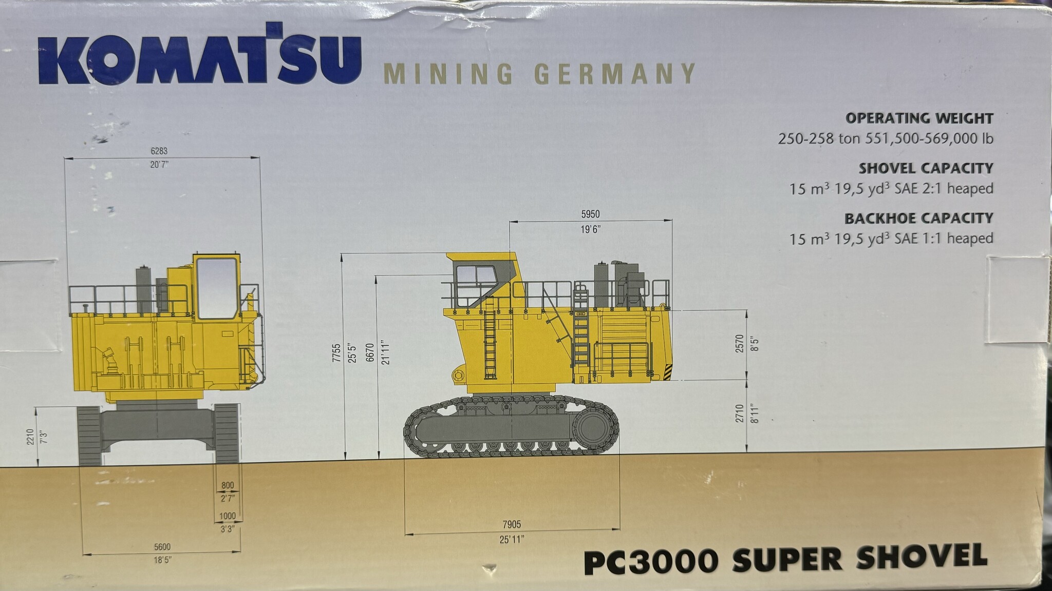 KOMATSU PC 3000 SUPER SHOVEL DIECAST MODEL 1:50 BACKHOE KOMATSU PC 3000 SUPER SHOVEL DIECAST MODEL 1:50 BACKHOE