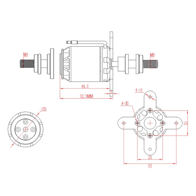 EMAX GT2826/05 860KV 3-5 CELLS 3000G THRUST