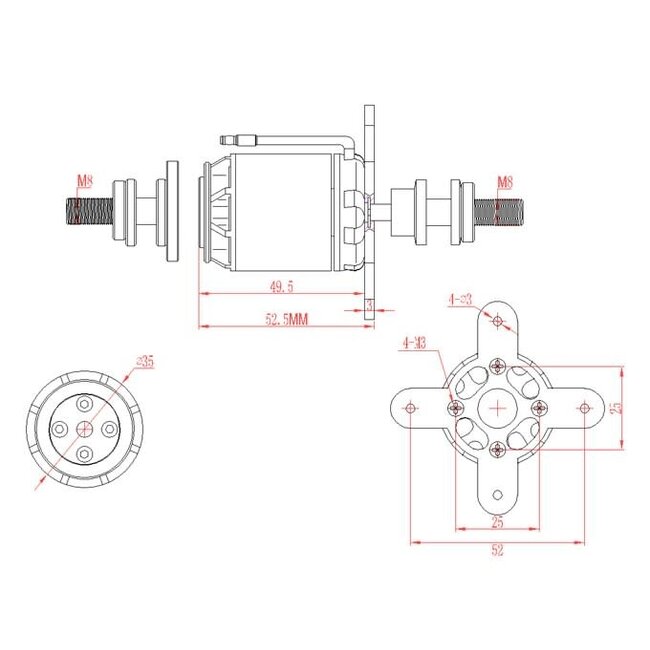 EMAX GT2820/07 850KV 2-4 CELL 2300G THRUST