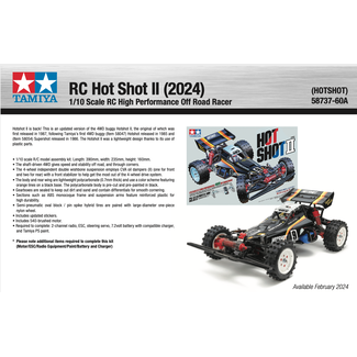 TAMIYA Tamiya RC HotShot II (2024) 1/10 KIT REQUIRES : ESC, TX, RX, Servo,Paint, Battery, Charger & Paint
