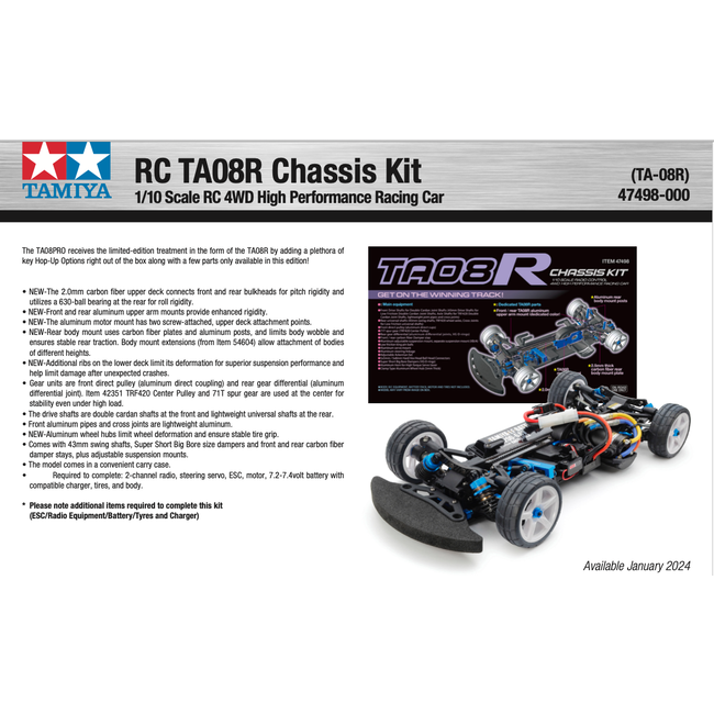 Tamiya RC 1/10 TA08R Chassis Kit #47498