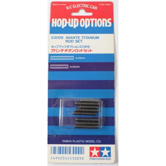 TAMIYA TITANIUM ROD SET SUITS AVANTE  2 pce 4X20mm & 6 pce 4 X 26mm