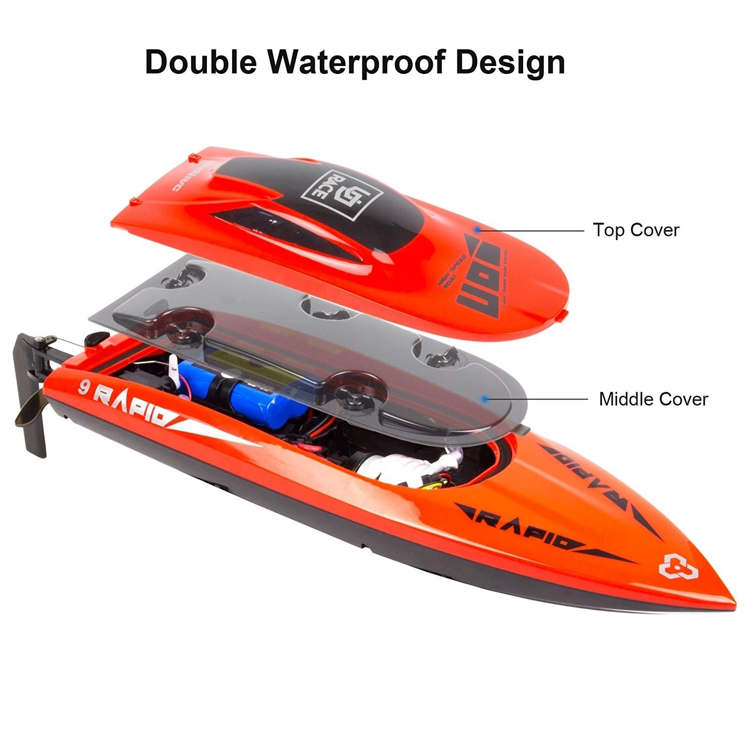 UDI RC Racing Boat Brushless High Speed Remote Control Boat RTR for Adults  Kids