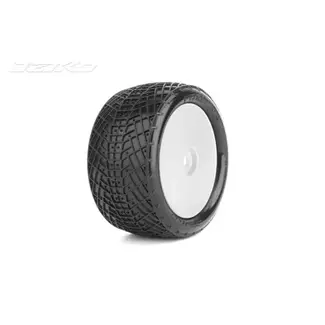 JETKO JETKO Positive 1/10 Rear Buggy Mounted Tires MEDIUM SOFT  (Pre-Glued) WHITE rim