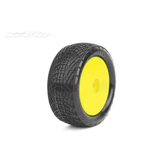 JETKO JETKO Positive 1/10 FRONT 4WD Buggy Mounted Tires MEDIUM SOFT (Pre-Glued) yellow rim