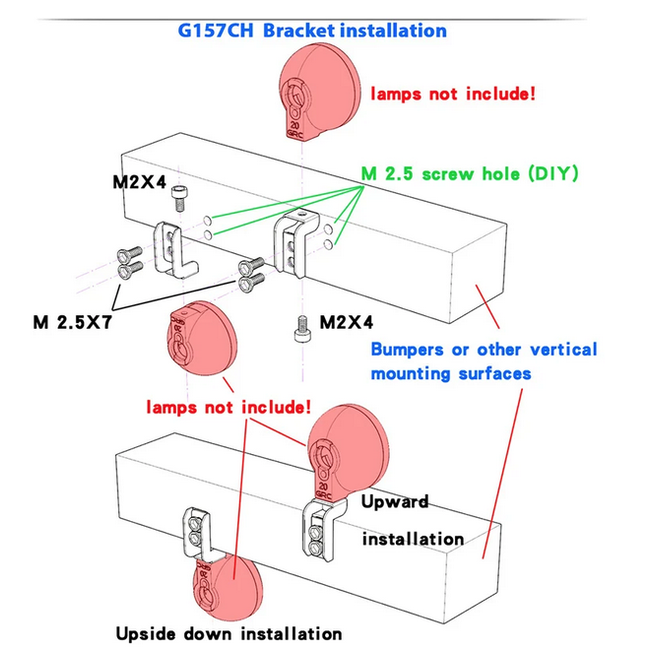 INJORA STAINLESS STEEL SPOTLIGHT MOUNT KIT