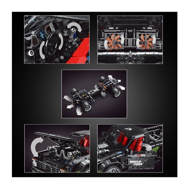 MOULD KING 13082 Pickup Offroad Truck Remote Control RC Building Blocks Toy Set