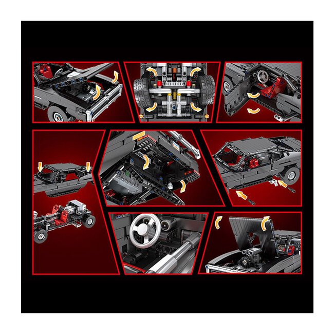 MOULD KING 13081 Ultimate Muscle Car Dodge Charger Remote Control Building Blocks Toy Set