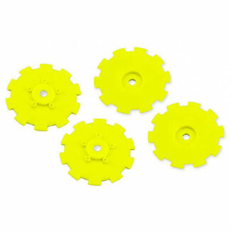 JCONCEPTS JCONCEPTS Hazard - SC10.2 / SC10 4x4 - wheel dish - 4pc. - (yellow) - fits 3344 wheel
