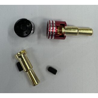 HOBBY DETAILS HOBBY DETAILS BULLET PLUG WITH GRIPS 4 TO 5mm BLACK & RED ( WITH HOLES )
