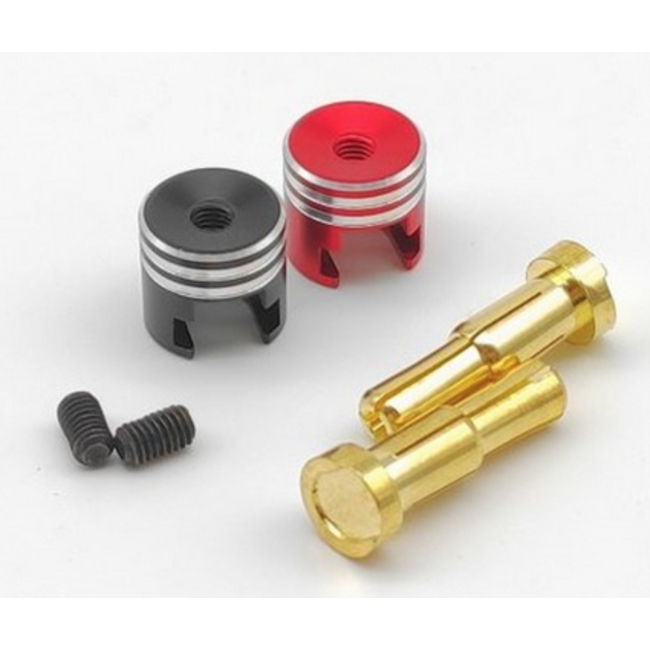 HOBBY DETAILS HEATSINK BULLET PLUG GRIPS WITH 4 & 5MM BULLETS ( NO HOLES )