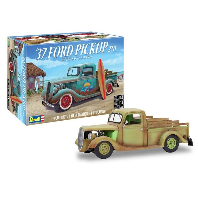 REVELL 1937 FORD PICKUP STREET ROD WITH SURF BOARD 1/25