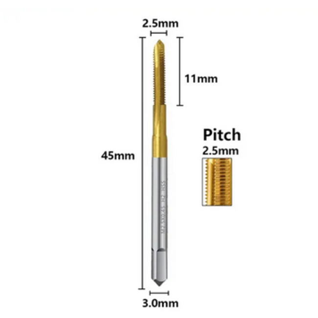 HY METRIC THREAD TAP M2.5 X 0.4mm (1PC) ( OLD CODE HY163705 )