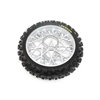 LOSI Losi Dunlop MX53 Rear Tyre Mounted with Chrome Wheel, ProMoto-MX