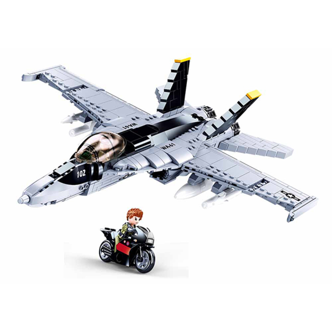 SLUBAN B0928 MODEL BRICKS F/A 18E SUPER BUMBLEBEE 682 PCS AGES 10+ C12