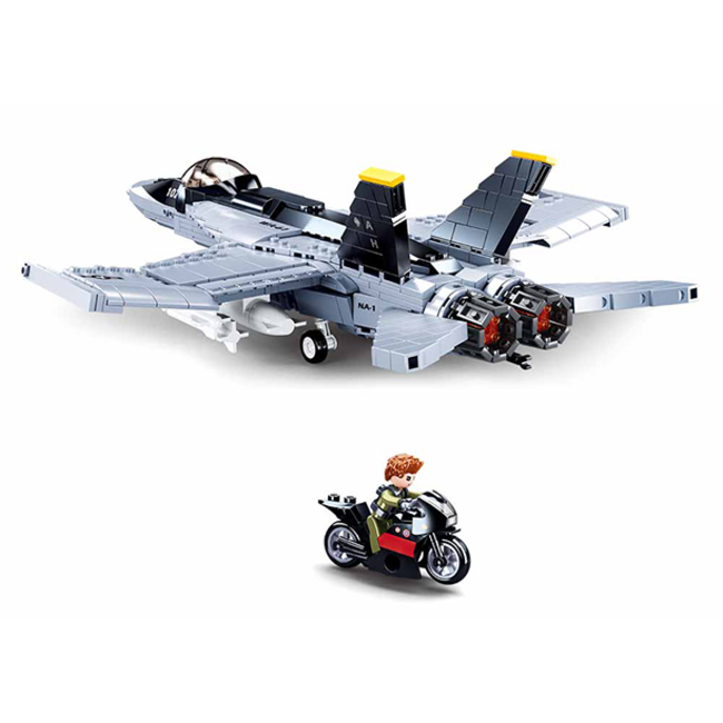 SLUBAN B0928 MODEL BRICKS F/A 18E SUPER BUMBLEBEE 682 PCS AGES 10+ C12