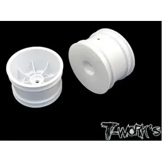 TWORKS TWORKS 2.2" 12mm Hex Rear Wheel White ( For B6.1/B6.2/B64/B74/YZ2/YZ4/RB7/ZX7/D418/SRX2/SDX4 ) 2pcs - TE-218-CW-2