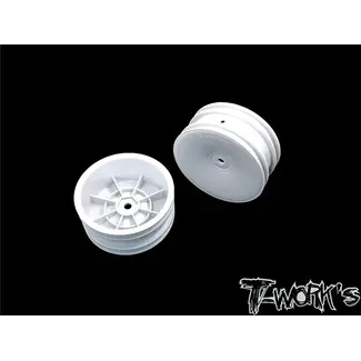 TWORKS TWORKS 2.2" 12mm Hex Front Wheel WHITE (B6.1/6.2/RB5/RB6/RB7/YZ2/XB2 ) 2pcs - TE-218-AW-2