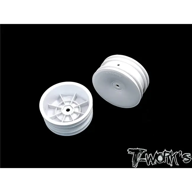 TWORKS 2.2" 12mm Hex Front Wheel WHITE (B6.1/6.2/RB5/RB6/RB7/YZ2/XB2 ) 2pcs - TE-218-AW-2