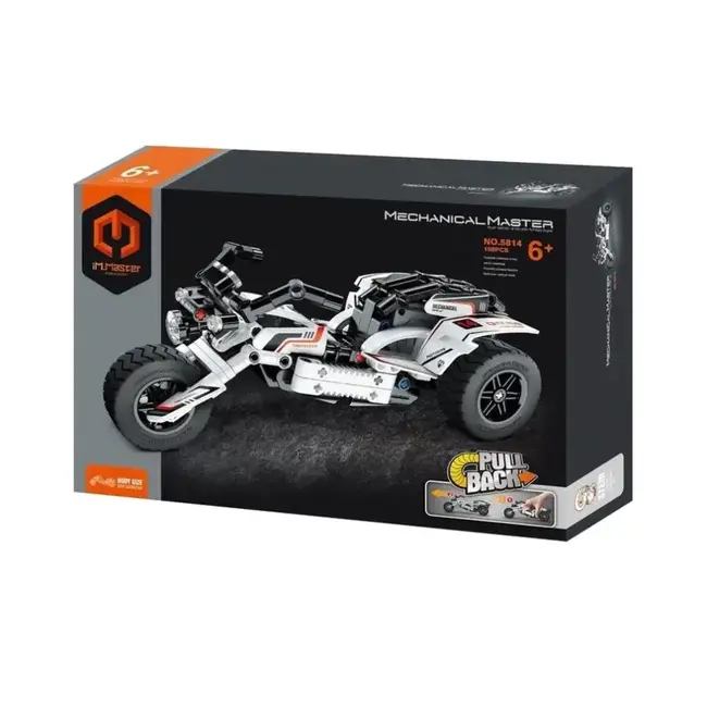 iM.Master 3 Wheeled Motorcycle White Pull Back 5814 198PCS (CAN COMBINE WITH 5813)
