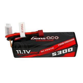 GENS ACE Gens Ace 3S 5300mAh 11.1V 60C Hardcase/Hardwired LiPo Battery (Deans)