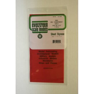 EVERGREEN EVERGREEN 9901 15 X 30CM RED STYRENE SHEET .010 (PACK OF 5)