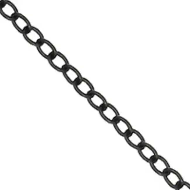 ACE 1mt 9X6MM OVAL LINK  BLACK CHAIN