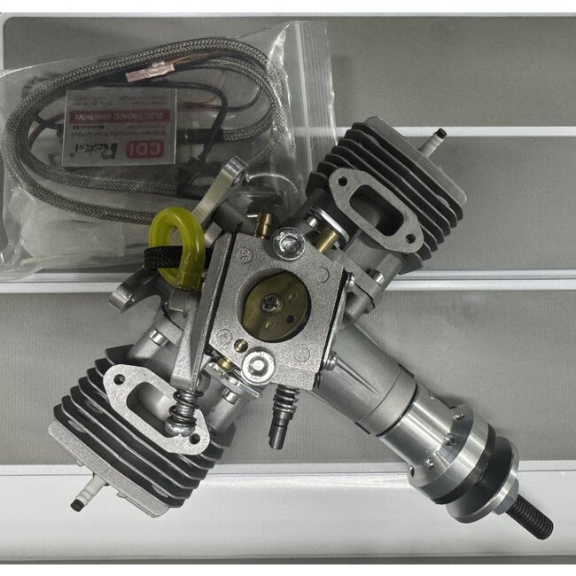 VVRC 40cc Twin petrol ignition motor w/ 1/4" plugs & ignition unit